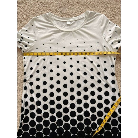 NANU Blouse Womans 2X White w /Black 3/4 Sleeve Top Tunic - Picture 10 of 11